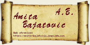 Anita Bajatović vizit kartica